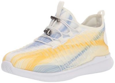 Propét Women's TravelBound Sneakers – White/Lemon, Size 8 Medium US – Lightweight and Supportive Walking Shoes for Travel, Casual Wear, and All-Day Comfort