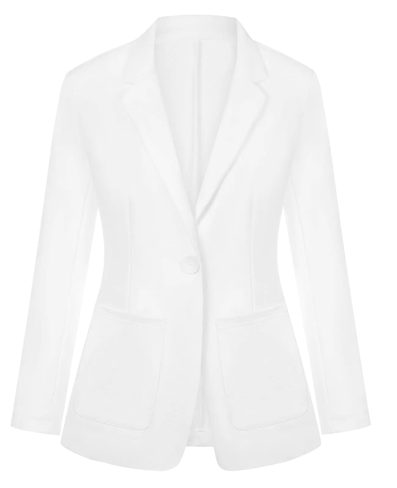 LADI TREND Womens Blazers Button Front Notched Lapel Blazer Jackets Long Sleeve Suit Jacket Blazers Elegant Business Formal(White XL)