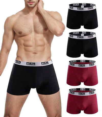 Charm Karter Men’s Trunks Underwear – 4-Pack Breathable Anti-Chafing Moisture-Wicking Boxer Briefs, Comfortable Stretch Fit for All-Day Wear