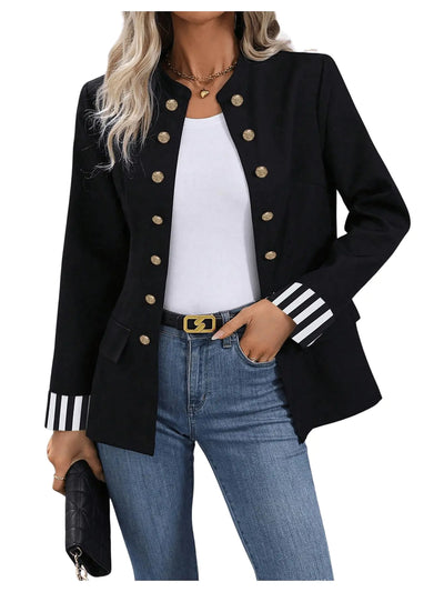 SweatyRocks Womens Casual Blazers Button Open Front Lightweight Work Office Suit Jackets Blazer Black Medium
