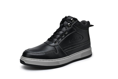ArcBrothers men's black mid-top fashion sneakers, dress sneakers and boots for men