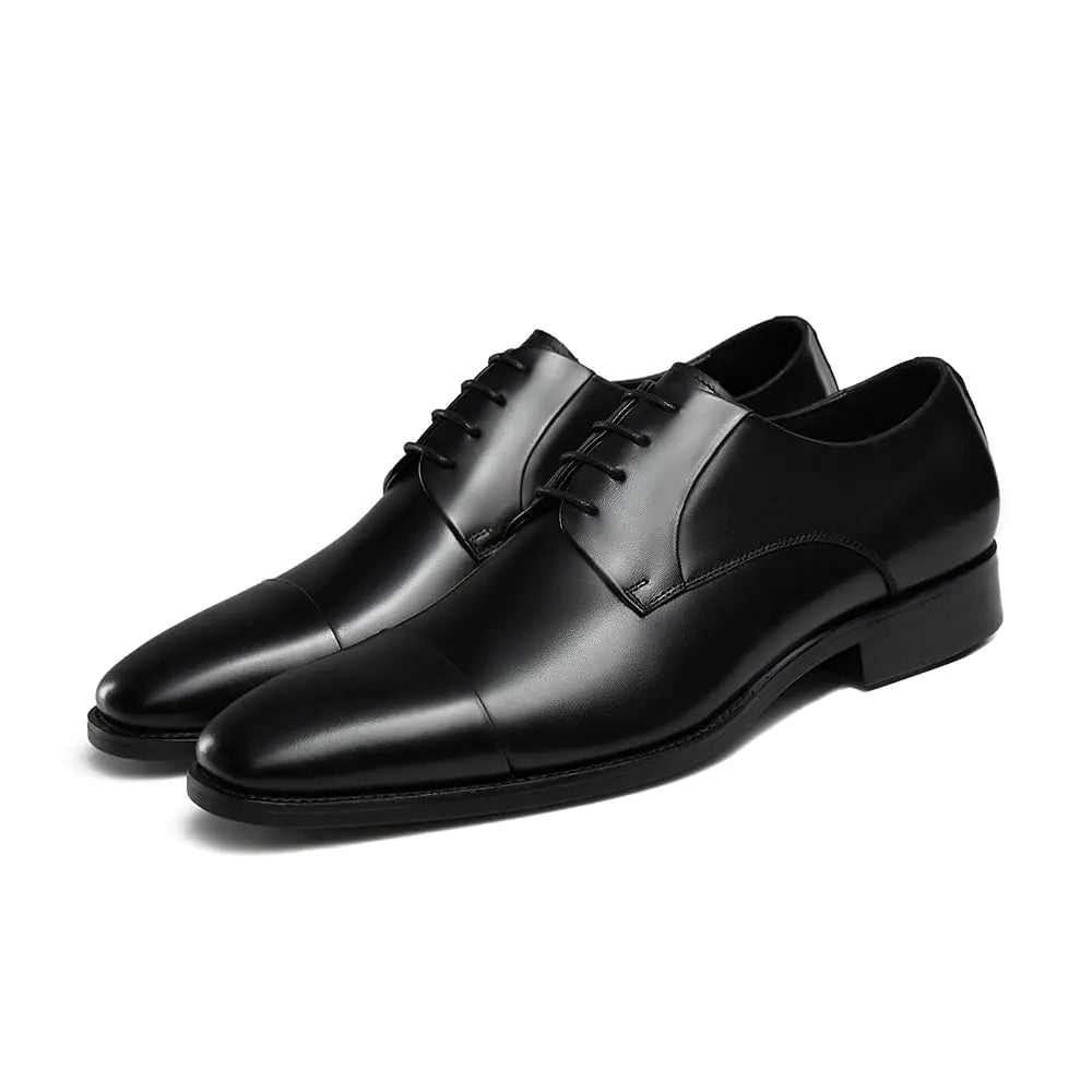 GIFENNSE Mens Leather Dress Shoes Mens Oxfords Formal Dress Shoes for Men Black