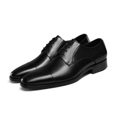 GIFENNSE Mens Leather Dress Shoes Mens Oxfords Formal Dress Shoes for Men Black