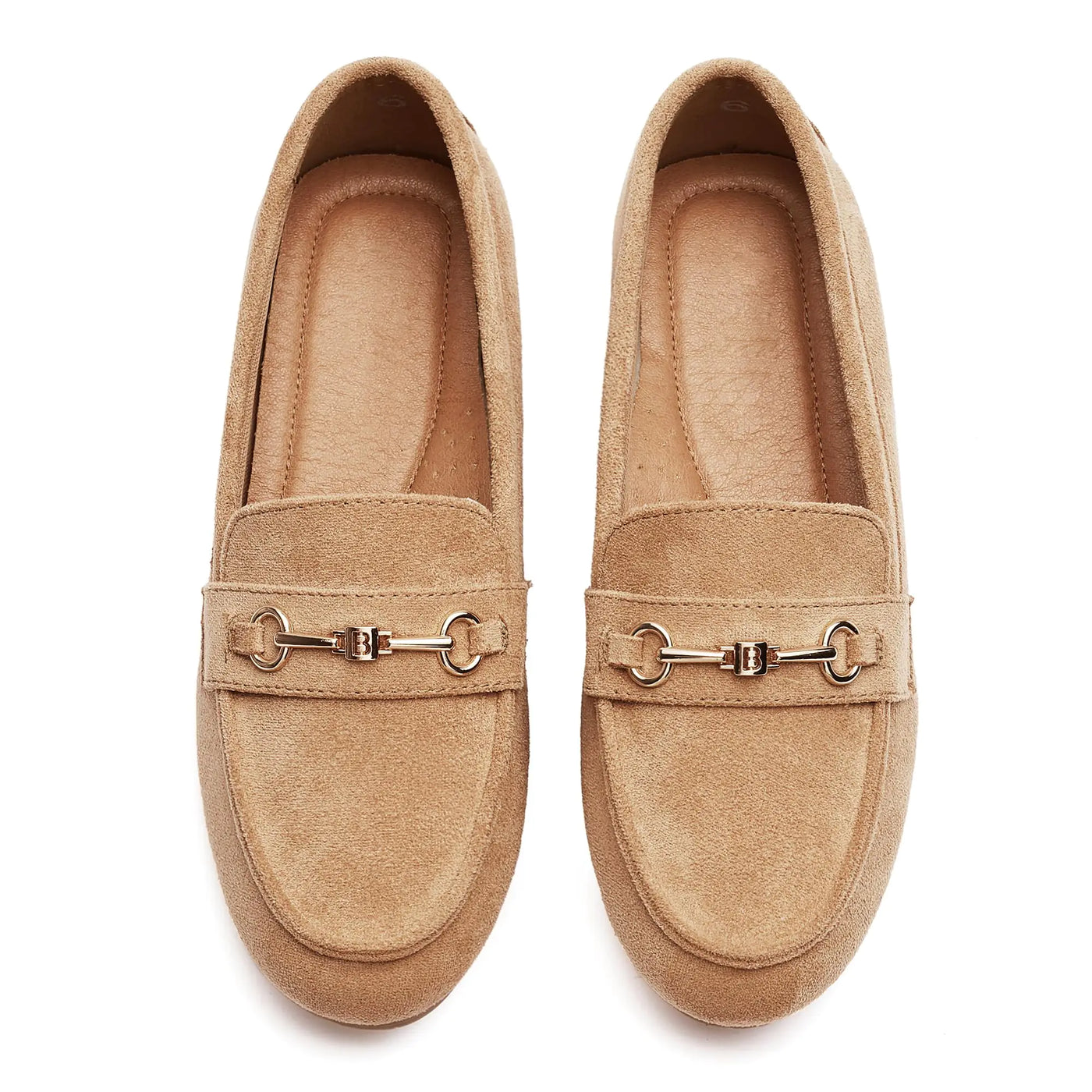 BGSTGUDS Women's Wide Loafers – Beige Comfort Slip-On Work Shoes, Cute and Dressy Wide Width Footwear for Ladies, Size 10W
