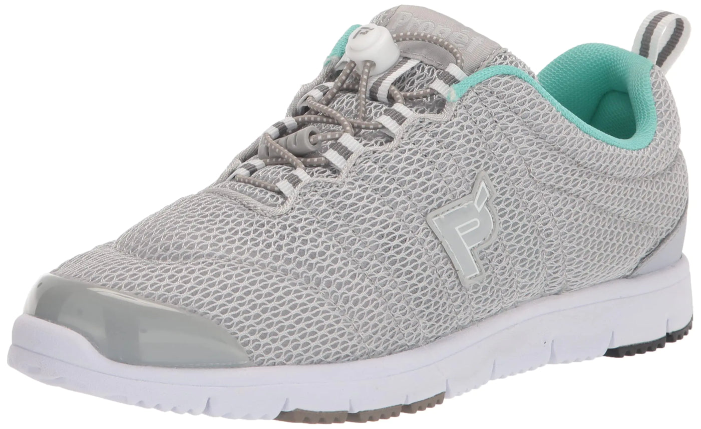 Propét Womens TravelWalker II Sneakers Grey/Mint 7.5 Narrow US