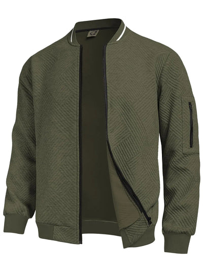 Hardaddy Men’s Lightweight Bomber Jacket – Textured Casual Varsity Coat in Green, 3XL Size, Comfortable and Stylish Outerwear for Everyday Wear