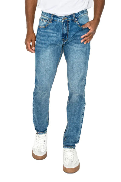 Victorious Men’s Basic Loose Fit Denim Jeans DL1007 – Classic Blue Straight Leg Jeans – Size 34W x 30L
