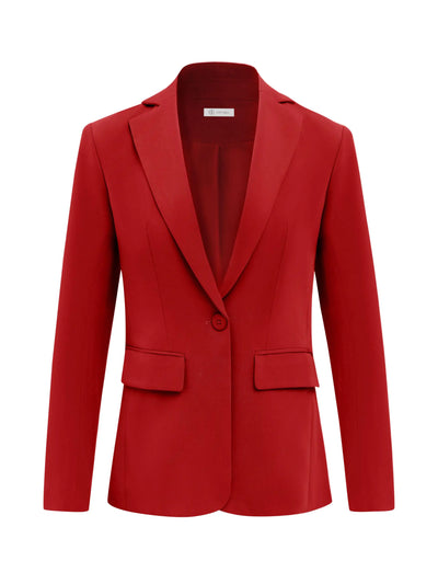 Cicy Bell Womens Blazers Open Front Long Sleeve Suit Jackets Business Casual Outfits Red