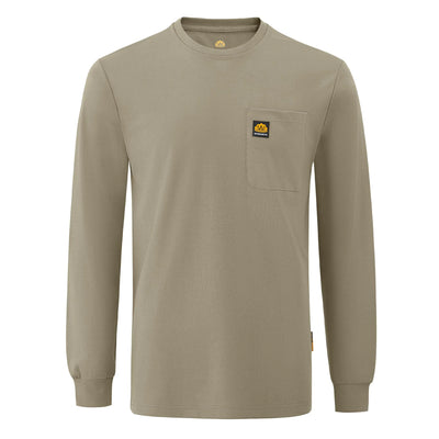 WORKWEYA men's flame resistant shirt, lightweight 6.5oz NFPA 2112 compliant long sleeve FR work shirt in khaki