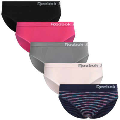 Reebok Women’s Seamless Bikini Underwear – 5-Pack Stretch Performance Briefs, Breathable Moisture-Wicking Active Underwear for Women, Sizes S-XL