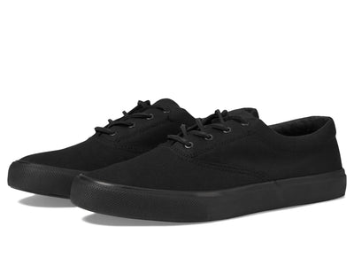 Sperry Men's Striper II CVO SeaCycled Sneakers – Blackout Canvas Low-Top Shoes, Size 5, Sustainable and Casual Everyday Footwea