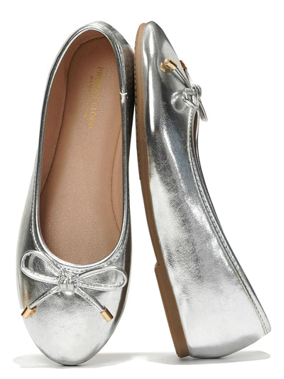 Project Cloud Ballet Flats Shoes for Women Casual Womens Shoes Dressy w/Memory Foam Insole for Mom Flats for Women Footwear Womens Dresses Shoes (Ellison Silver 9)
