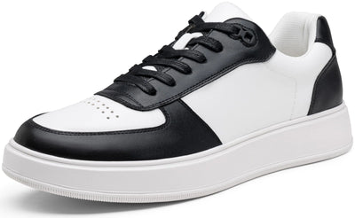 Jousen men's lightweight black and white fashion dress sneakers, casual shoes for men (AMY5133 Blackwhite 08)