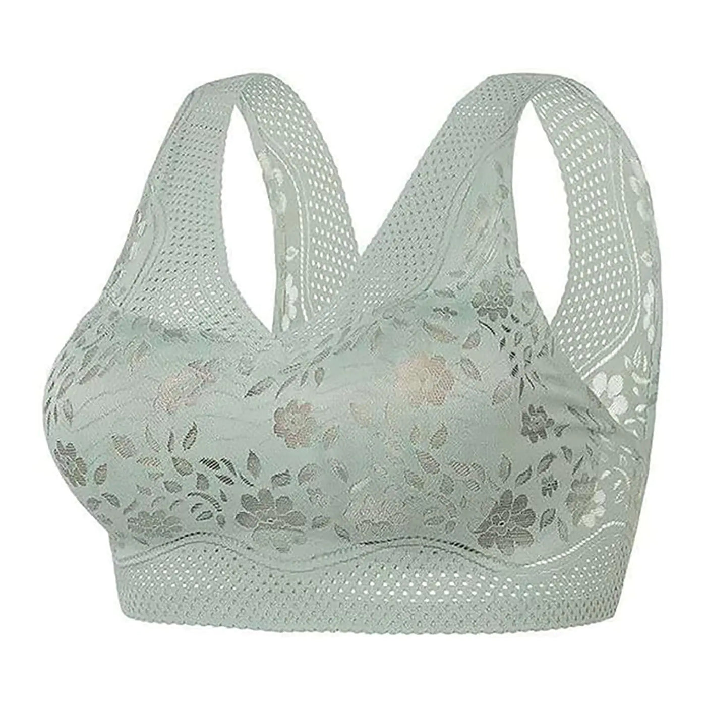Hatmeo Women’s Posture Correcting Bra – Orthopedic Anti-Sagging Support Bra for Senior Women, Green, XX-Large