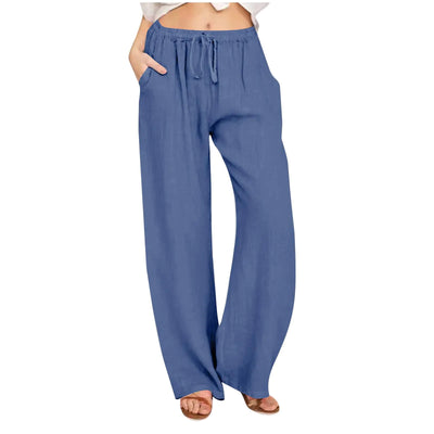 Women’s Casual Loose Fit Pants – 2024 Spring Trendy Drawstring Trousers for Lounge, Beach, and Everyday Wear