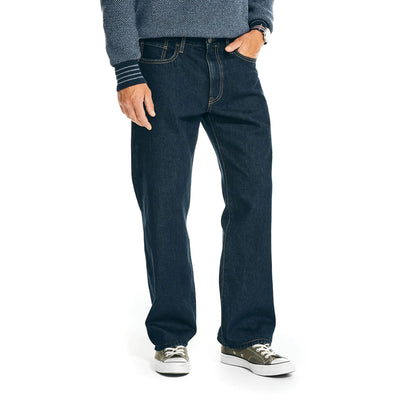 Nautica Men's Authentic Loose Denim Jeans in Pure Ocean Wash – Size 32 US, relaxed-fit casual denim